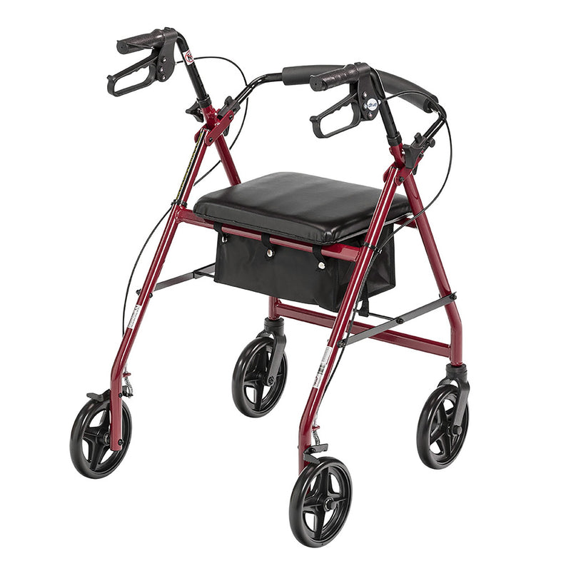 drive™ 4 Wheel Rollator, Red