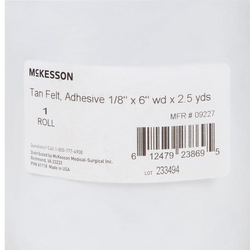 McKesson Tan Wool / Rayon Adhesive Orthopedic Felt Roll, 6 Inch x 2-1/2 Yard