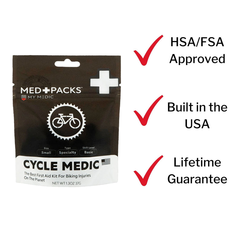 My Medic Med Packs First Aid Kit for Cyclists - Bike Injury Supplies in Portable Pouch