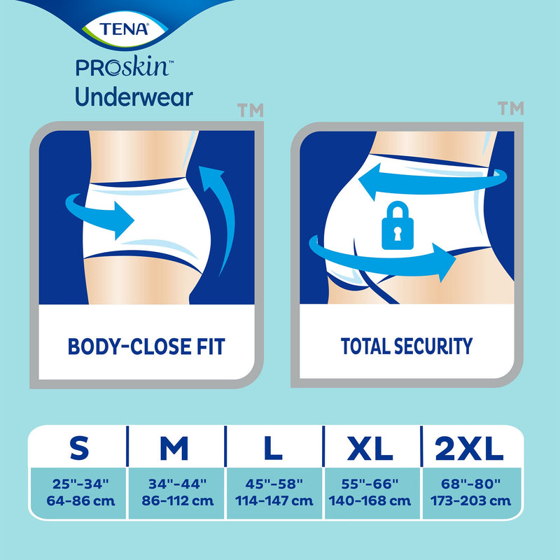 TENA® ProSkin™ Plus Fully Breathable Absorbent Underwear, Large