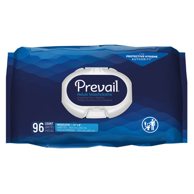 Prevail Adult Washcloths, Soft Pack, Aloe, Vitamin E, 8" x 12"