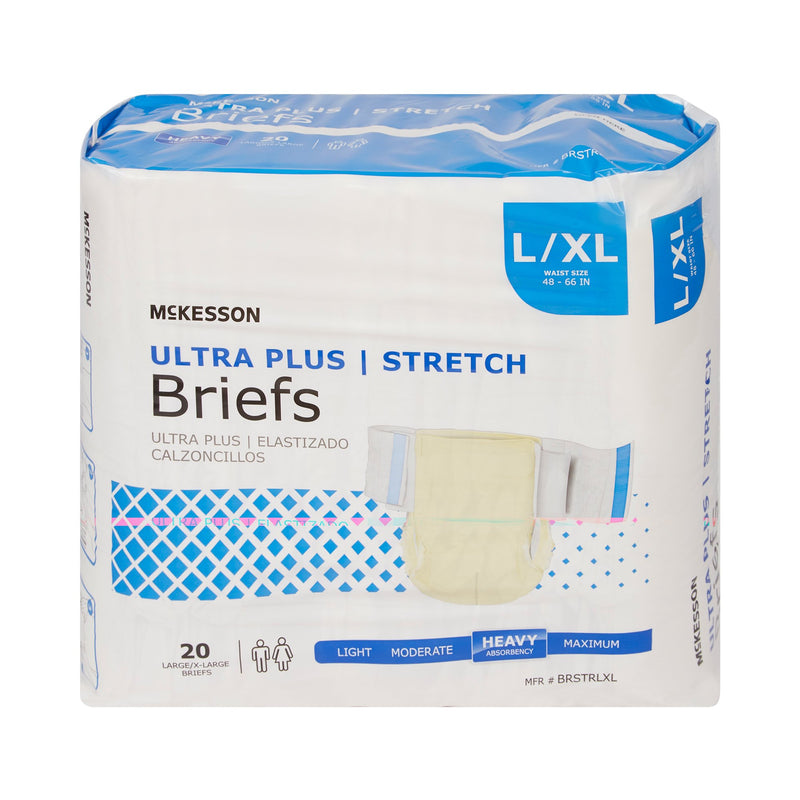 McKesson Ultra Plus Stretch Heavy Absorbency Incontinence Brief, Large / Extra Large