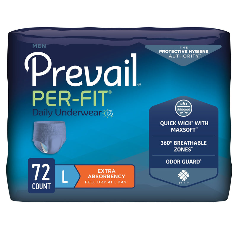 Prevail® Per-Fit® Men Adult Moderate Absorbent Underwear, Large, White