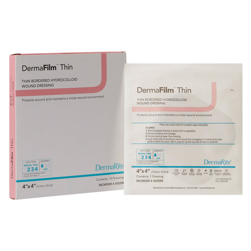 DermaFilm® Hydrocolloid Dressing, 4 x 4 Inch