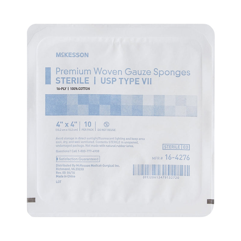 McKesson Sterile USP Type VII Gauze Sponge, 4 x 4 Inch