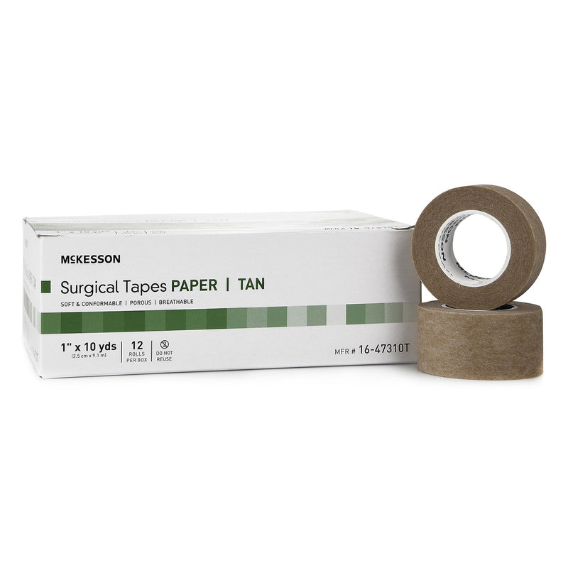 McKesson Paper Medical Tape, 1 Inch x 10 Yard, Tan