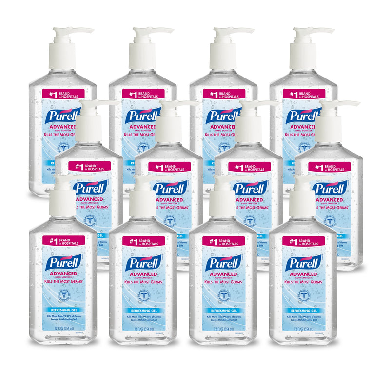 Purell Advanced Hand Sanitizer 12 Oz. Ethyl Alcohol Gel Table Top Pump Bottle