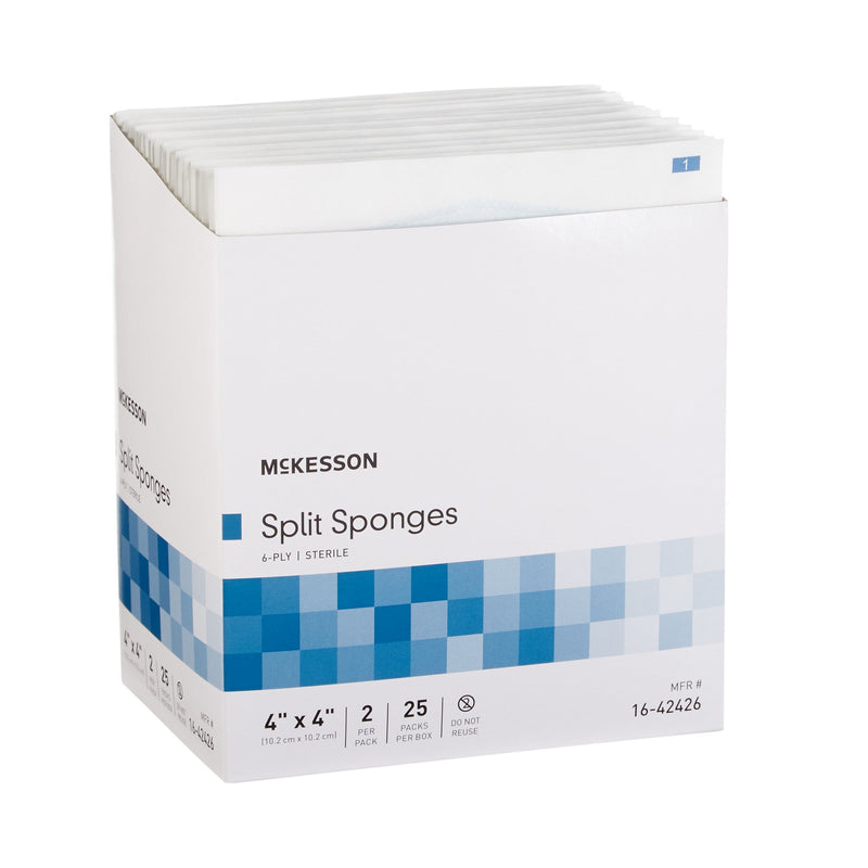 McKesson IV/Drain Split Dressing, 4 x 4 Inch