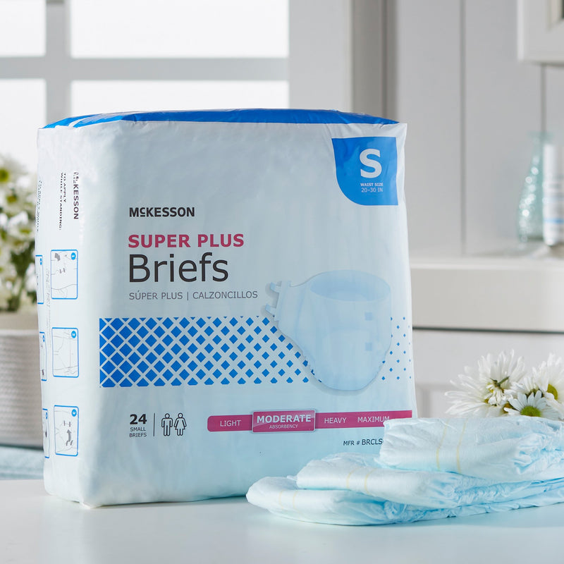 McKesson Super Plus Moderate Absorbency Incontinence Brief, Small