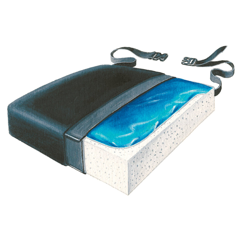 SkiL-Care™ Wheelchair Seat Cushion, 16 x 16 x 2-1/2 in., Black