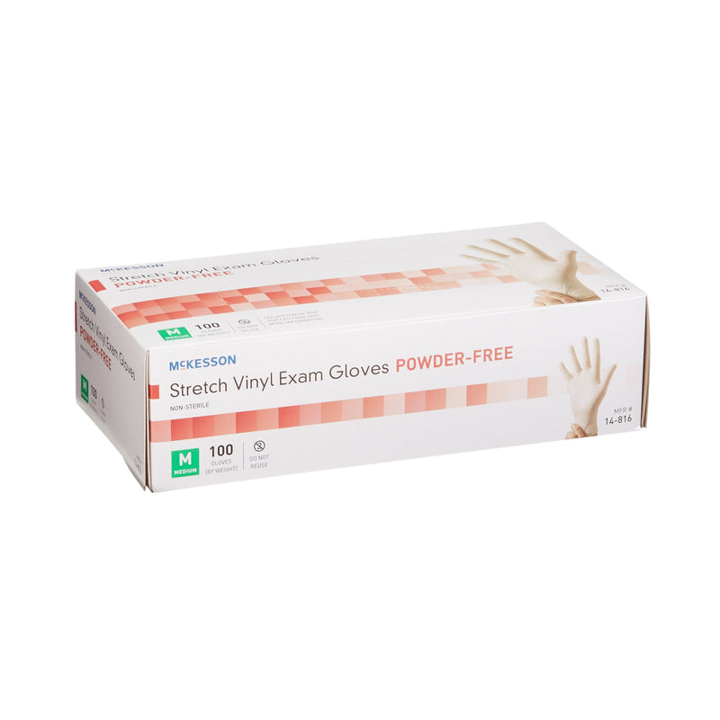 McKesson Stretch Vinyl Exam Glove, Medium, Ivory