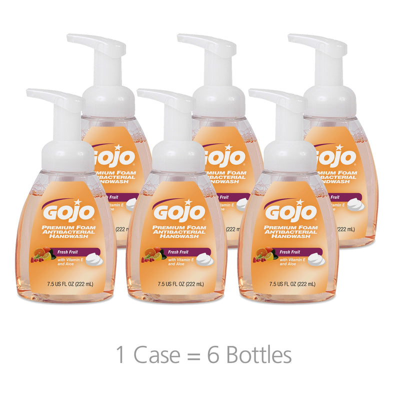 GOJO® Fresh Fruit Scent Premium Foam Antibacterial Handwash, 7.5 oz. Bottle