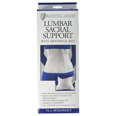 FLA Orthopedics® Lumbar Sacral Support with Overlapping Abdominal Belt, One Size Fits Most