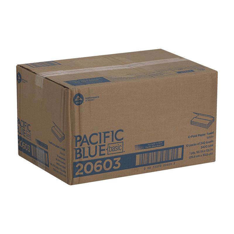 Pacific Blue Basic™ Paper Towel, 240 per Pack, 10 Packs per Case