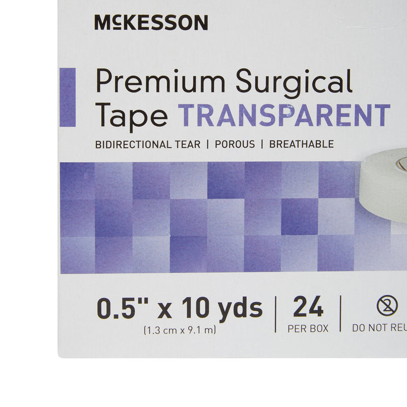 McKesson Plastic Medical Tape, 1/2 Inch x 10 Yard, Transparent