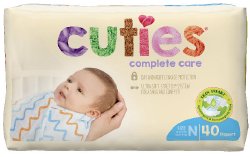 Cuties® Complete Care Diaper, Size 0, 40 per Package