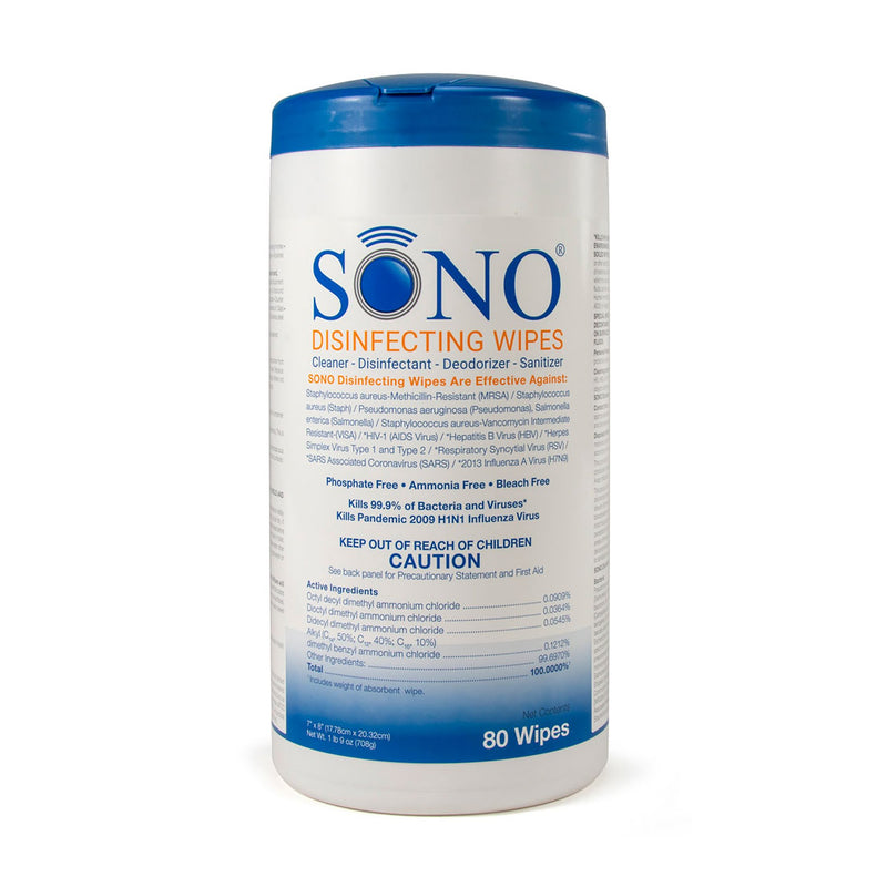 Sono® Premoistened Surface Disinfectant Cleaner Wipes, 80ct