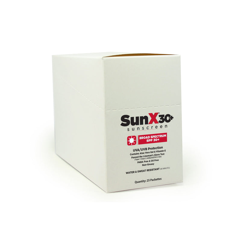 SunX® SPF 30+ Sunscreen with Dispenser Box, Individual Packet
