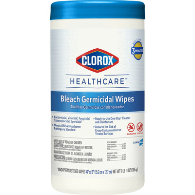 Clorox Healthcare® Surface Disinfectant Cleaner, 150 Wipes per Canister