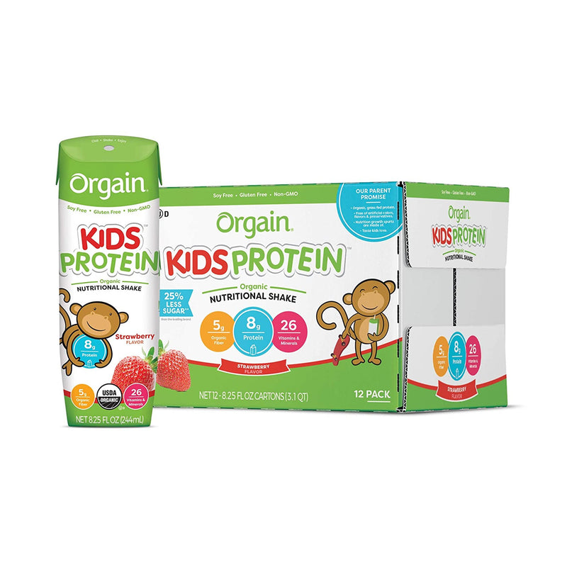 Orgain® Kids® Protein Organic Strawberry Pediatric Oral Supplement, 8.25 oz. Carton