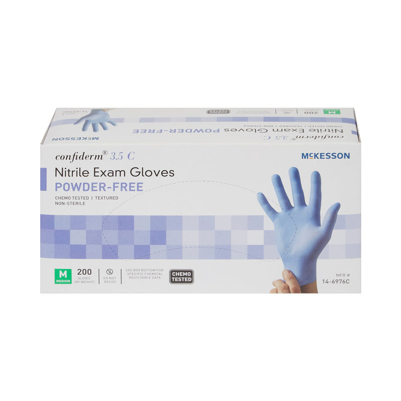 McKesson Confiderm® 3.5C Nitrile Exam Glove, Medium, Blue