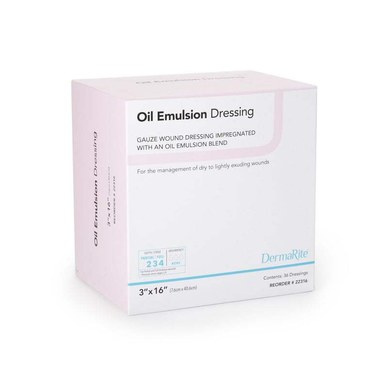 DermaRite® Oil Emulsion Wound Dressing, 3 x 16 Inch