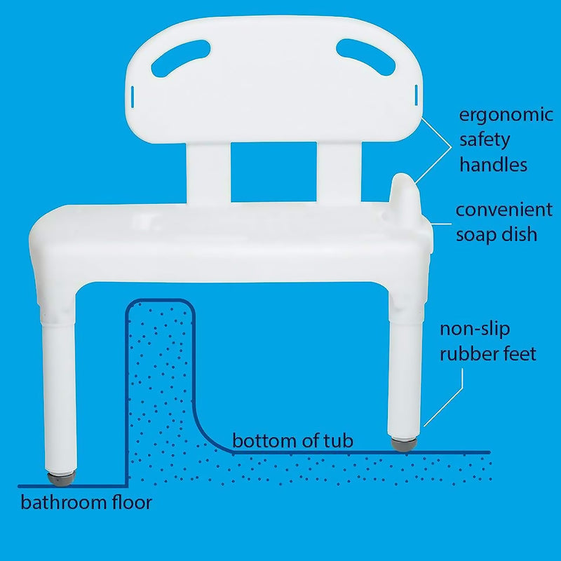 Carex® Bath Transfer Bench, 17½ to 22½ Height Range