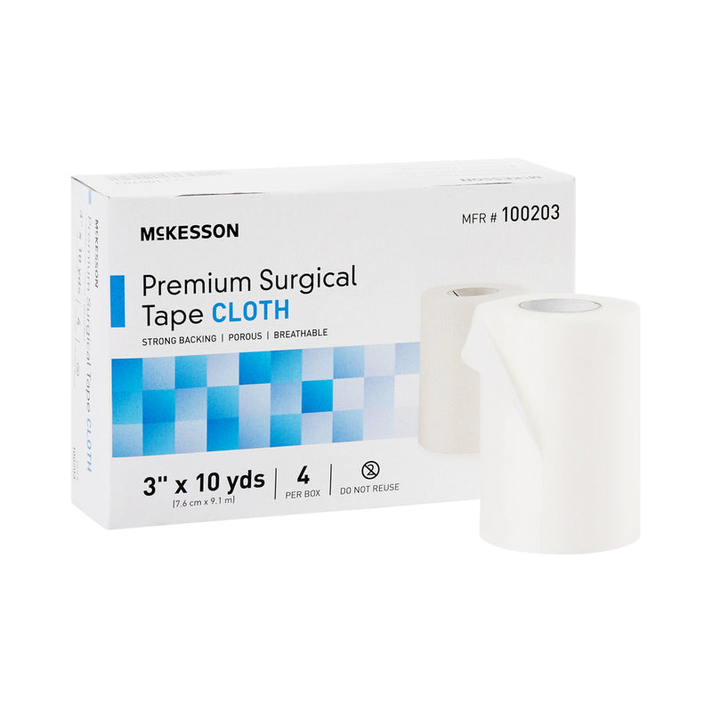 McKesson Silk-Like Cloth Medical Tape, 3 Inch x 10 Yard, White