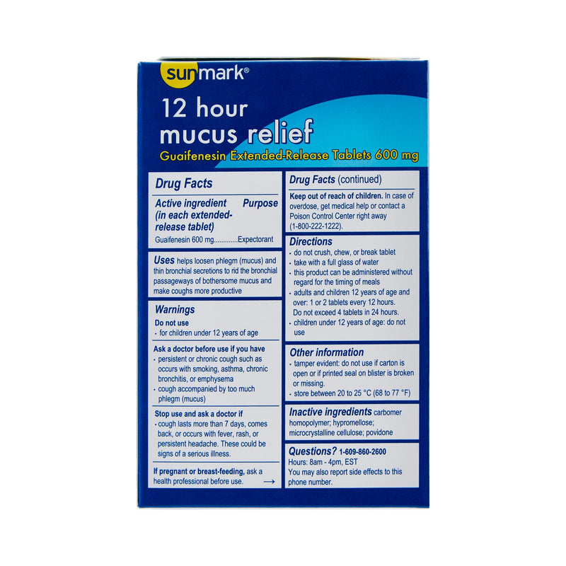 sunmark® mucus E.R.™ Guaifenesin Cold and Cough Relief