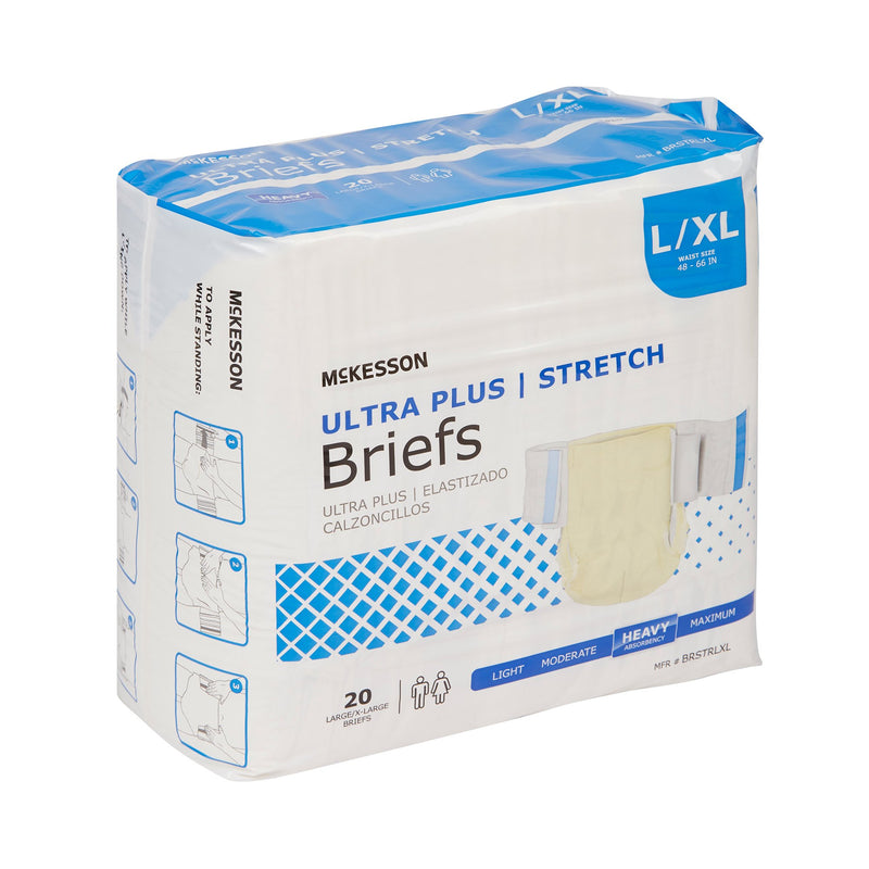 McKesson Ultra Plus Stretch Heavy Absorbency Incontinence Brief, Large / Extra Large