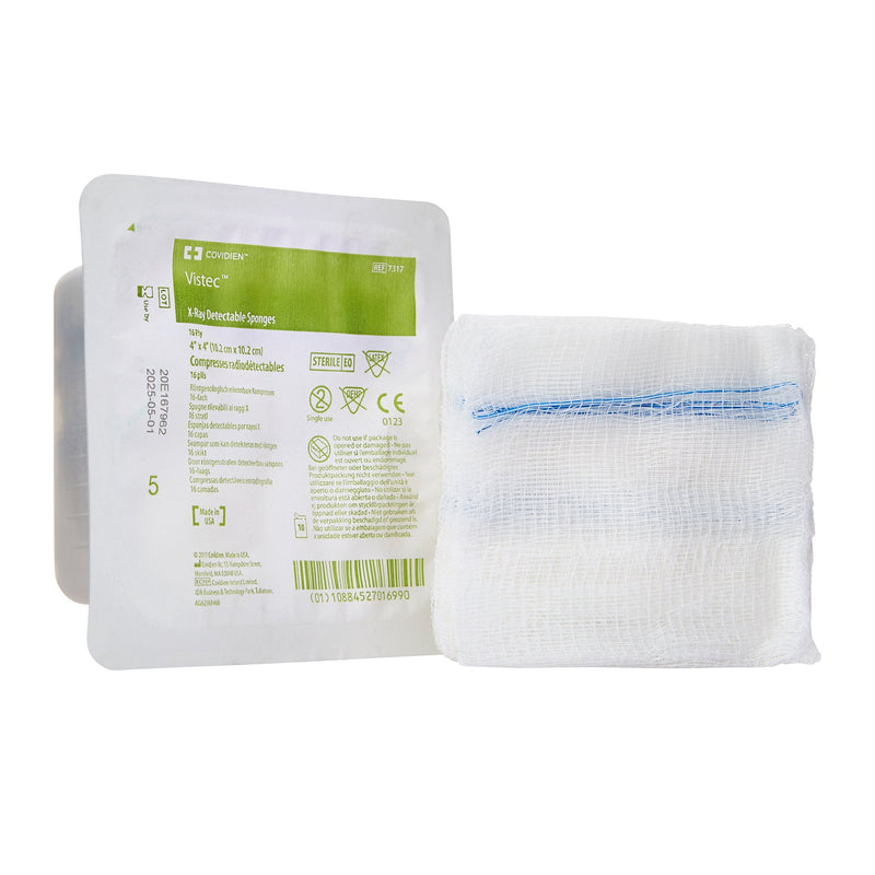 Visitec™ Sterile USP Type VII X-Ray Detectable Gauze Sponge, 4 x 4 Inch