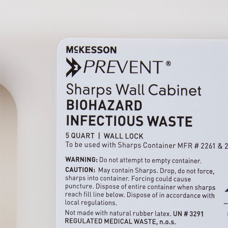McKesson Prevent® Sharps Collector Wall Cabinet, 12¼ x 4¾ x 10 Inch
