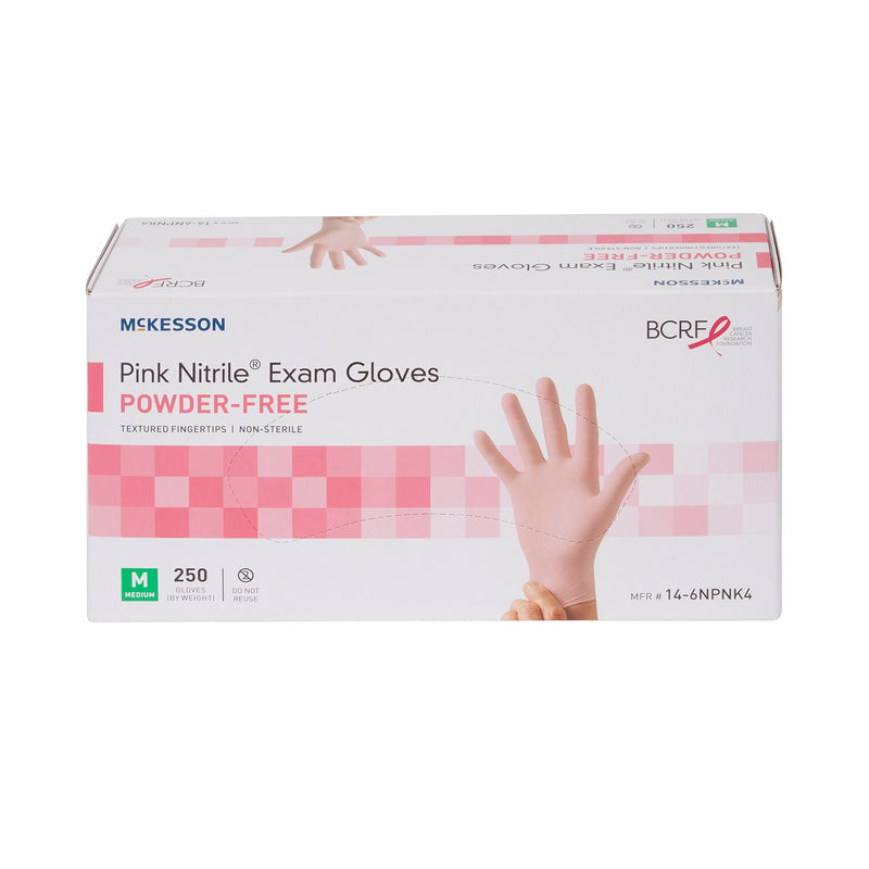 McKesson Pink Nitrile® Exam Glove, Medium, Pink