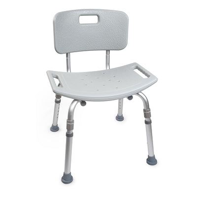 McKesson Removable Back Aluminum Bath Bench, 15½ – 19½ Inch, Gray