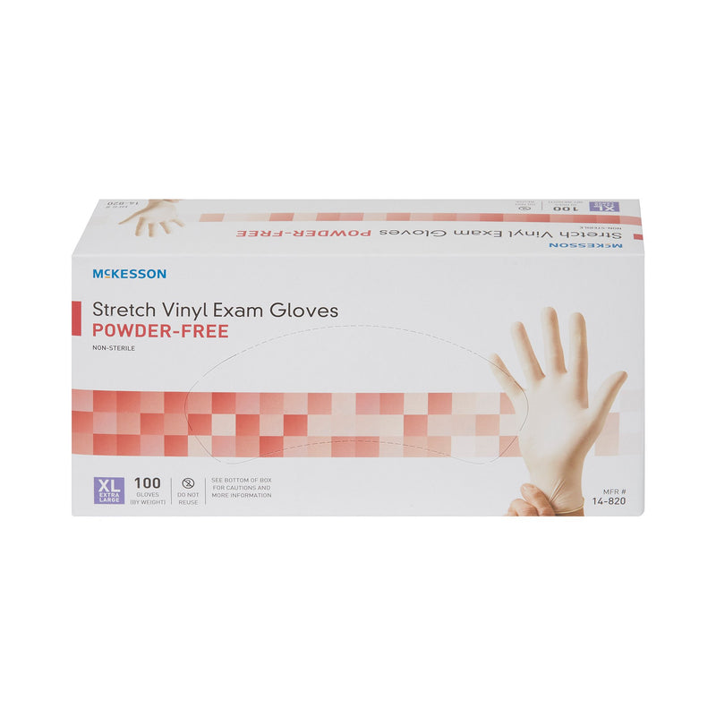 McKesson Stretch Vinyl Exam Glove, Extra Large, Ivory