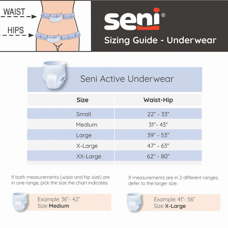 Seni® Active Super Moderate to Heavy Absorbent Underwear, Medium