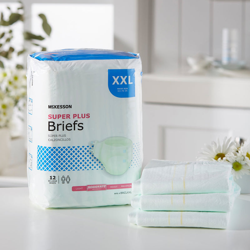 McKesson Super Plus Moderate Absorbency Incontinence Brief, Extra Extra Large