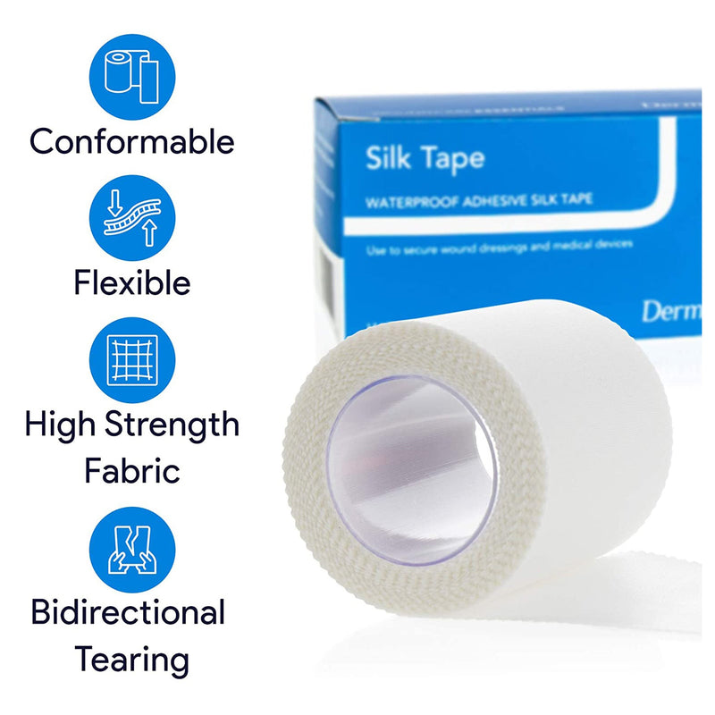 Silk Tape Silk-Like Cloth Medical Tape, 2 Inch x 10 Yard, White