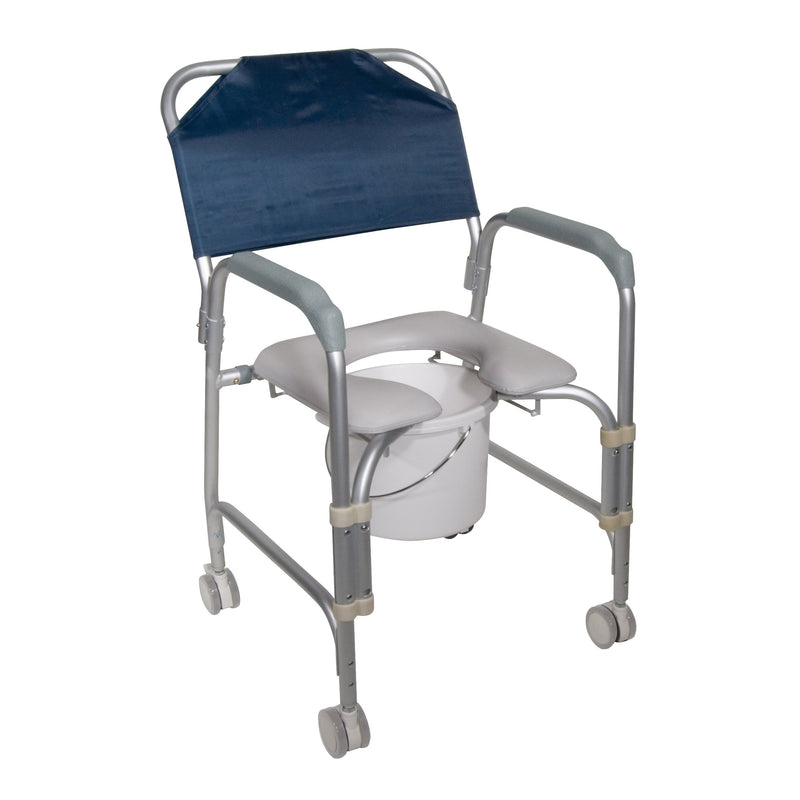 drive™ Aluminum Shower Chair and Commode with Casters