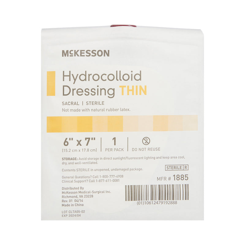McKesson Hydrocolloid Dressing, 6 x 7 Inch Sacral