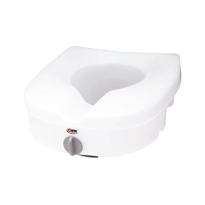 Carex Raised Toilet Seat, E-Z Lock, 5-Inch Height, White, 300 lbs. Weight Capacity