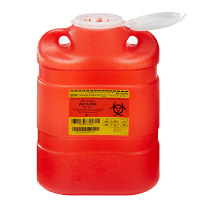 BD Sharps Container, 1-Piece, 8.2 Quart, Red, Funnel Lid