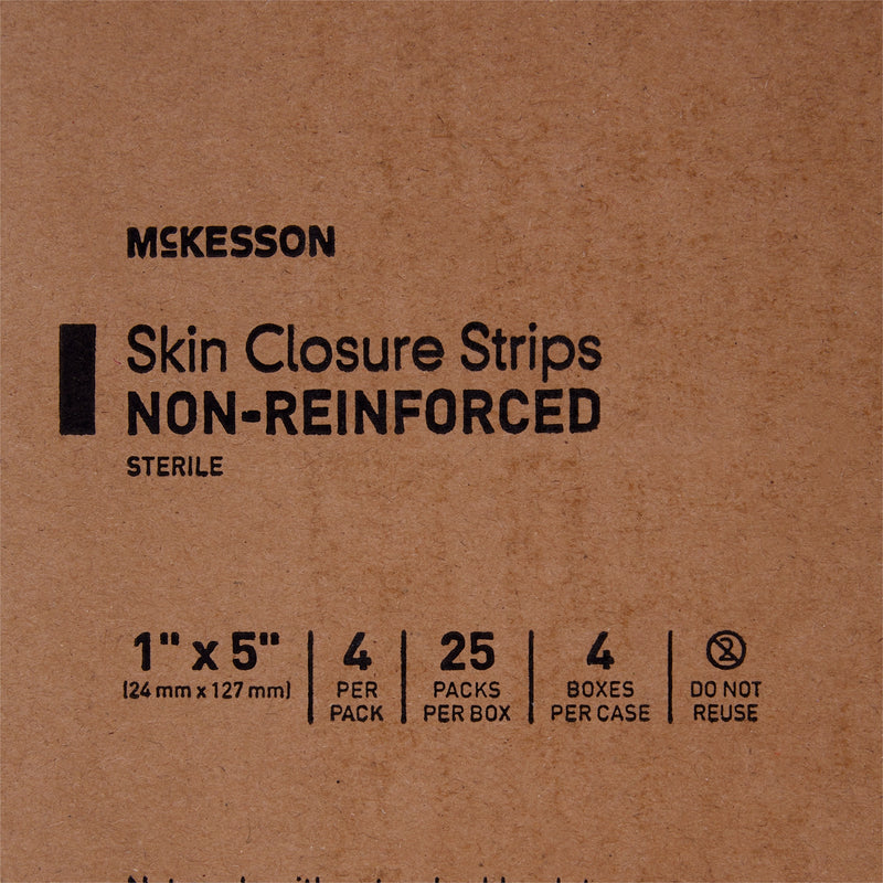 McKesson Non-Reinforced Skin Closure Strip, 1 x 5 Inch