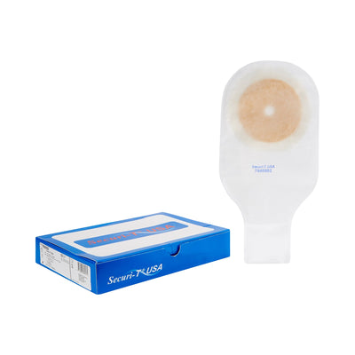 Securi-T™ One-Piece Drainable Transparent Ostomy Pouch, 12 Inch Length, 1/2 to 2½ Inch Stoma