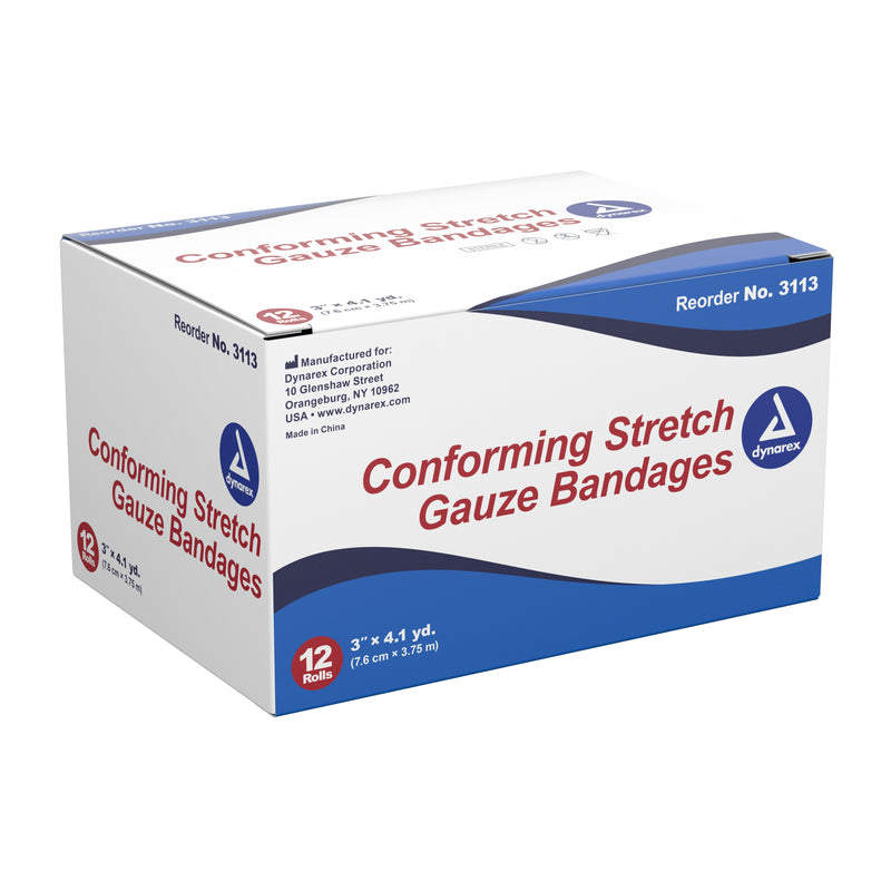 Dynarex® Sterile Conforming Bandage, 3 Inch x 4-1/10 Yard