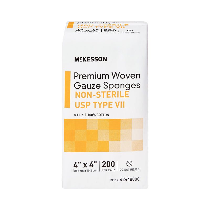 McKesson NonSterile USP Type VII Gauze Sponge, 4 x 4 Inch